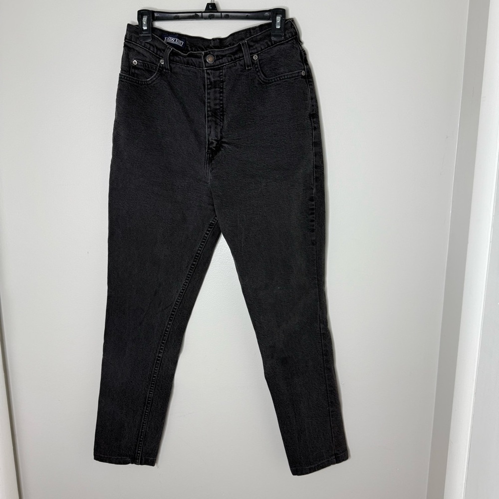 Lands End Women’s Size 14 Tall Black Denim Jeans High Rise